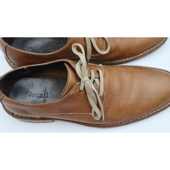 Cole Haan Mens 8.5 Feathercraft Grand Blucher Tan Leather Oxfords Lace Up Brown main image 7